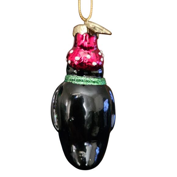 Thomas Pacconi Glass Penguin Ornament Red Hat Green Scarf 3" - Picture 4 of 6